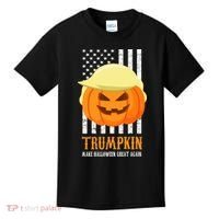 Make Halloween Great Again Trumpkin USA Flag Kids T-Shirt thumb 0