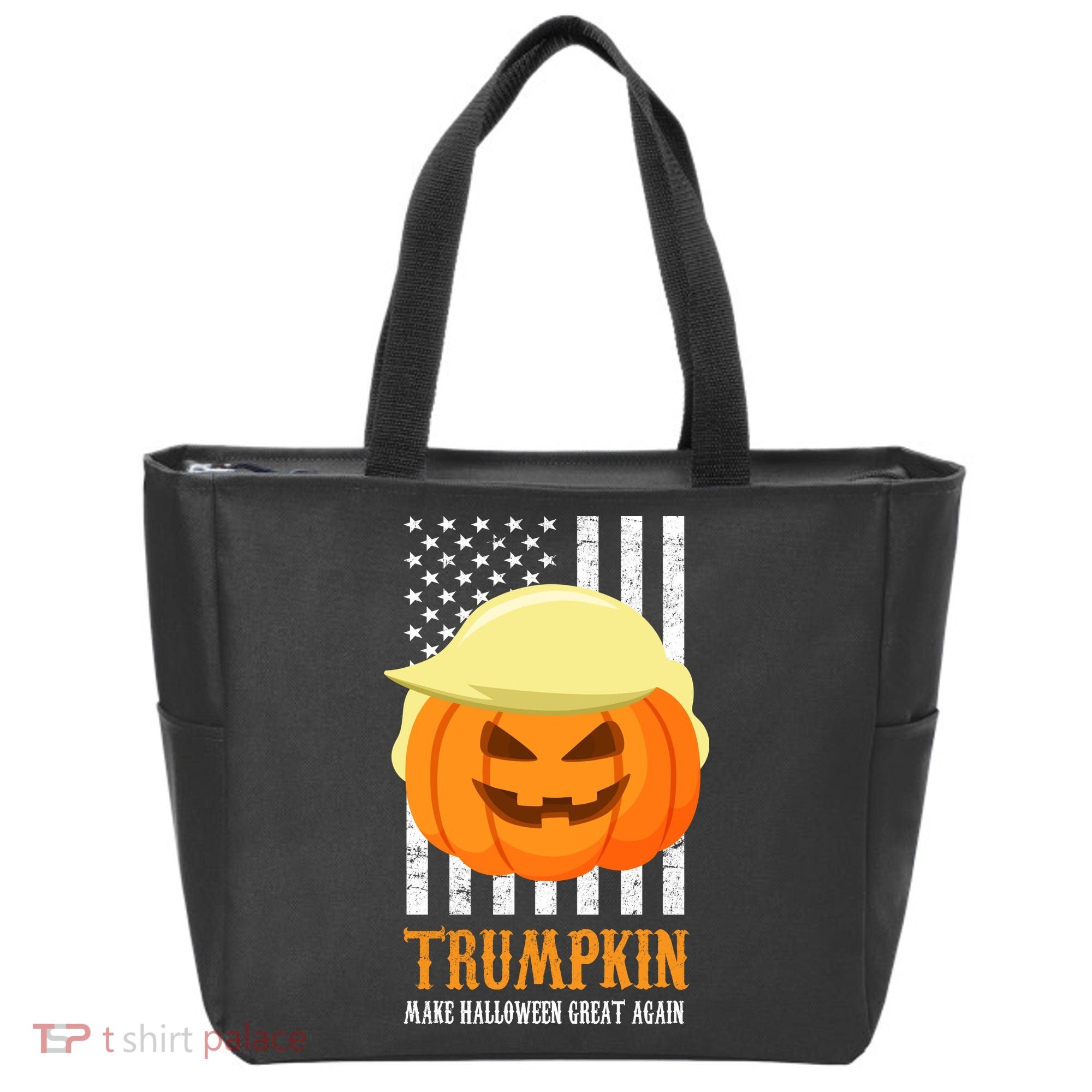 Make Halloween Great Again Trumpkin USA Flag Tote Bag