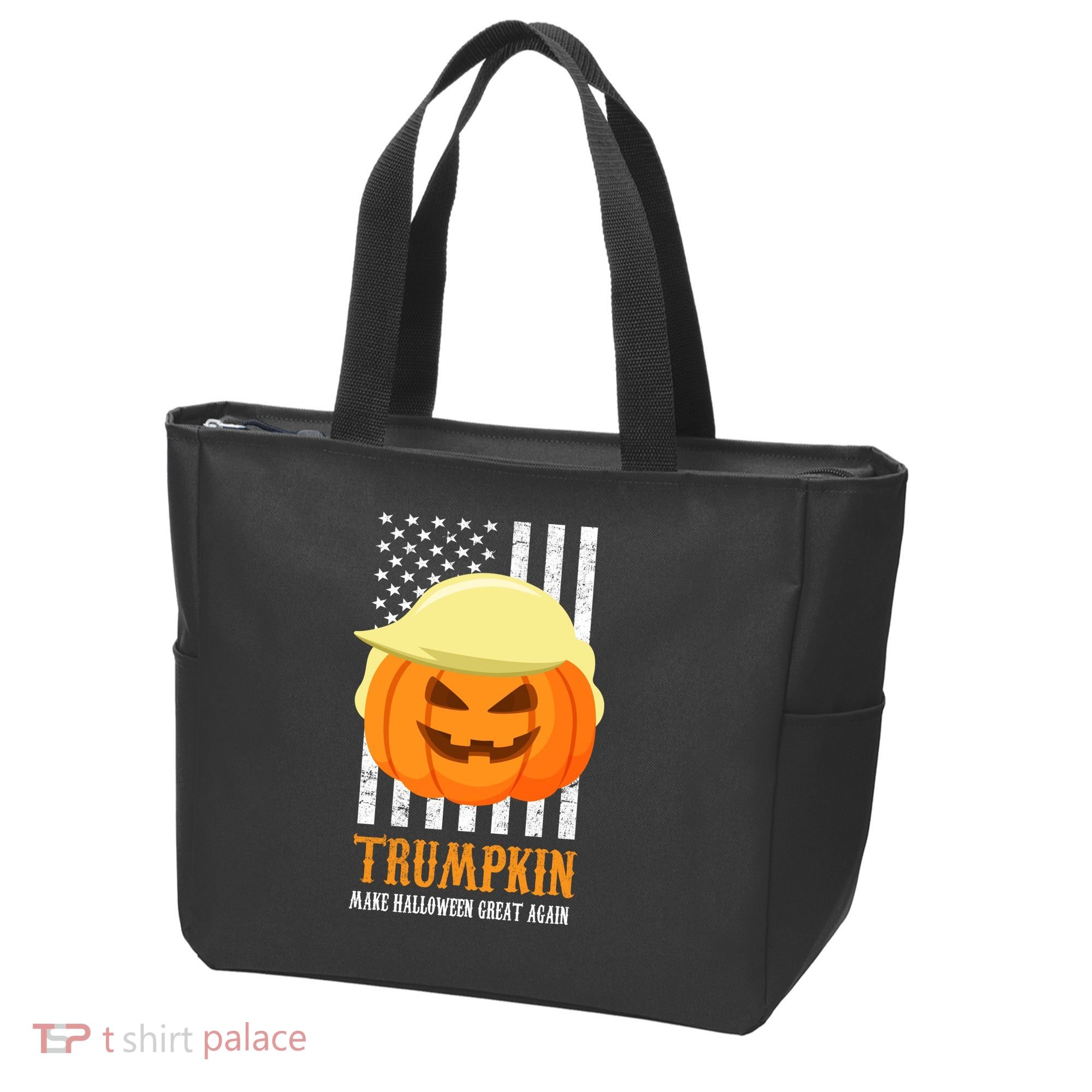 Make Halloween Great Again Trumpkin USA Flag Tote Bag