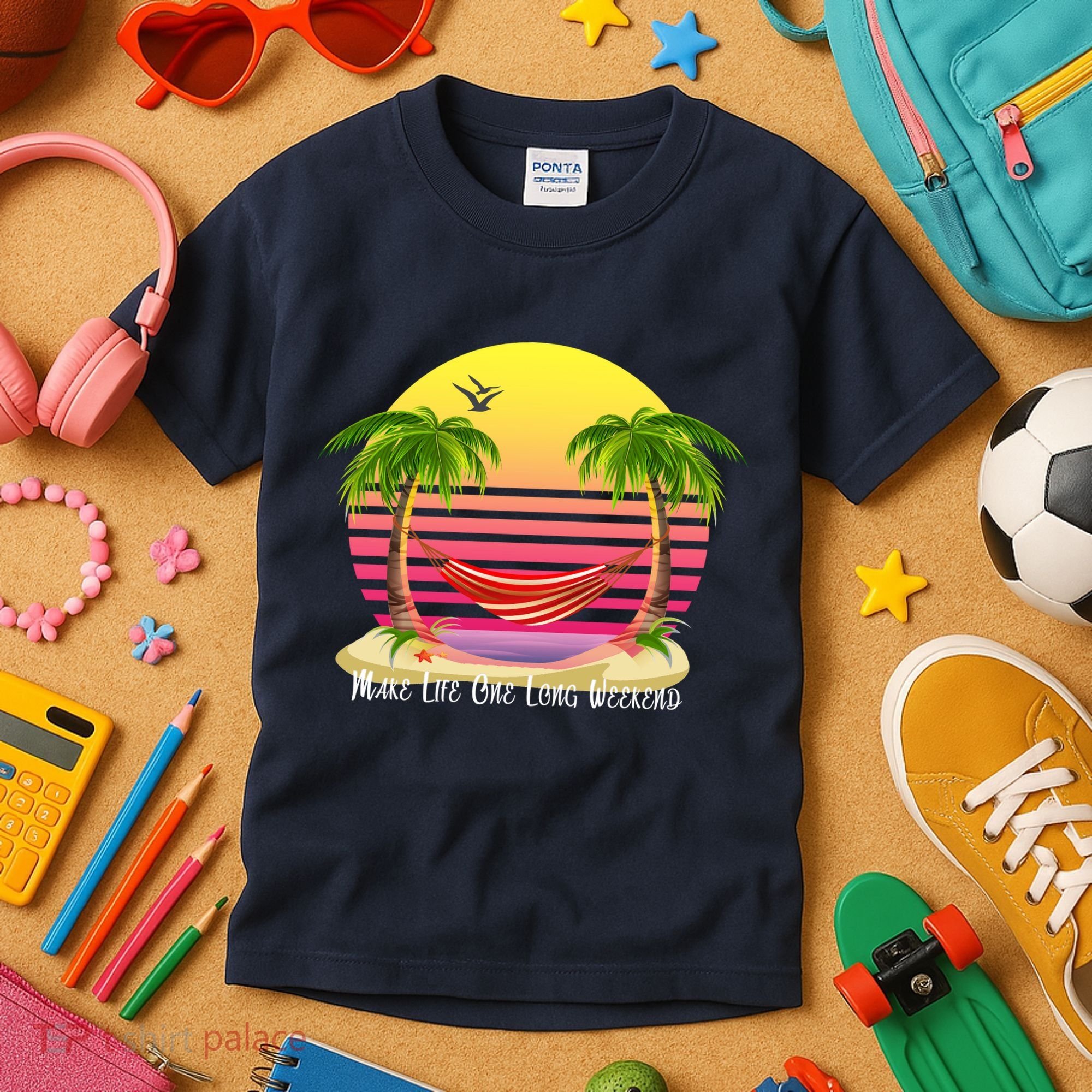 Make Life One Long Weekend Kids T-Shirt