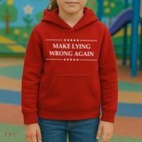 Make Lying Wrong Again Anti Trump Kids Hoodie thumb 3