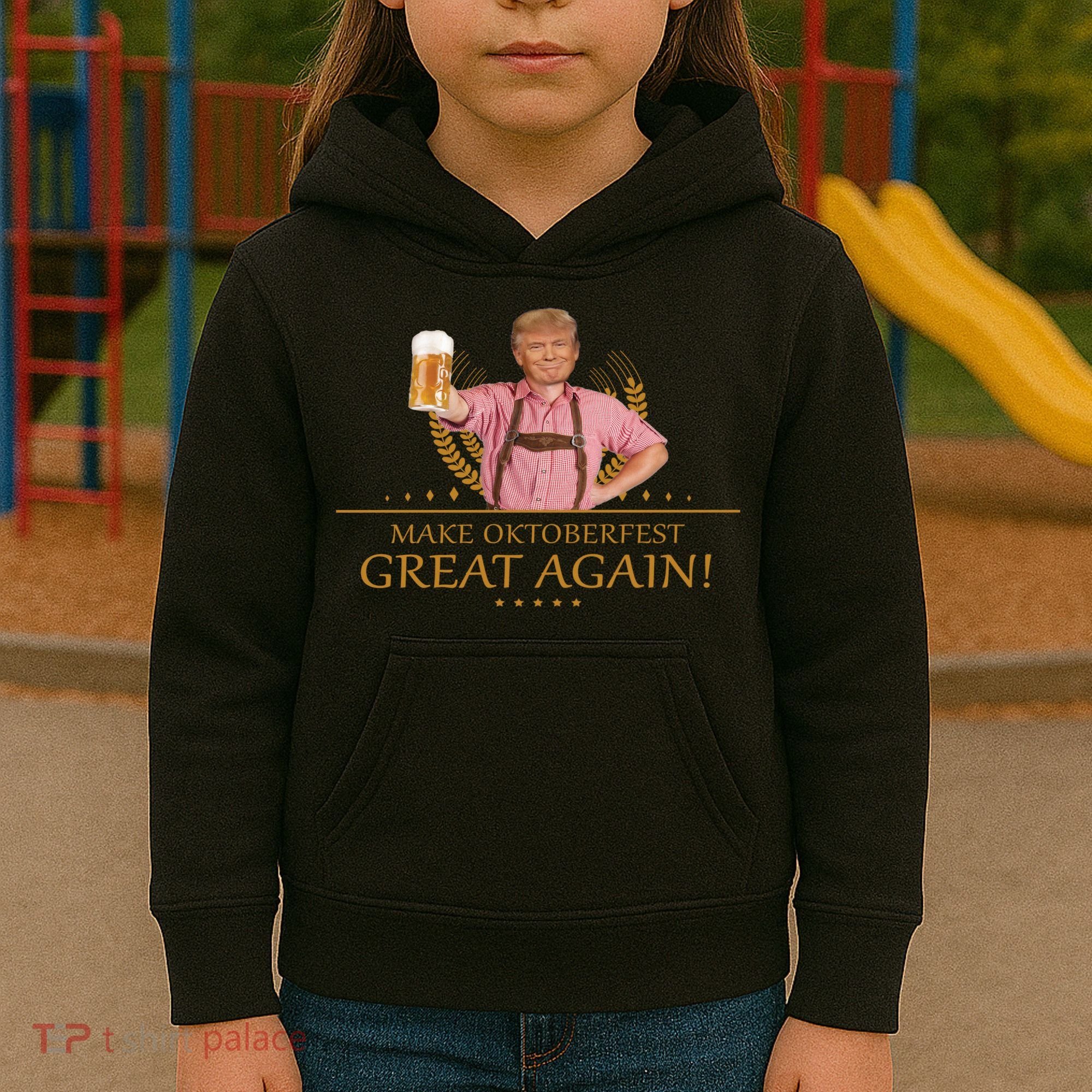 Make Oktoberfest Great Again Donald Trump Kids Hoodie