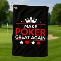 Make Poker Great Again Card Game Golf Towel thumb 1