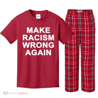 Make Racism Wrong Again Kids Plaid Pajama Set