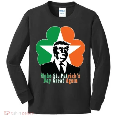 Make St. Patrick's Day Great Again Kids Long Sleeve Shirt