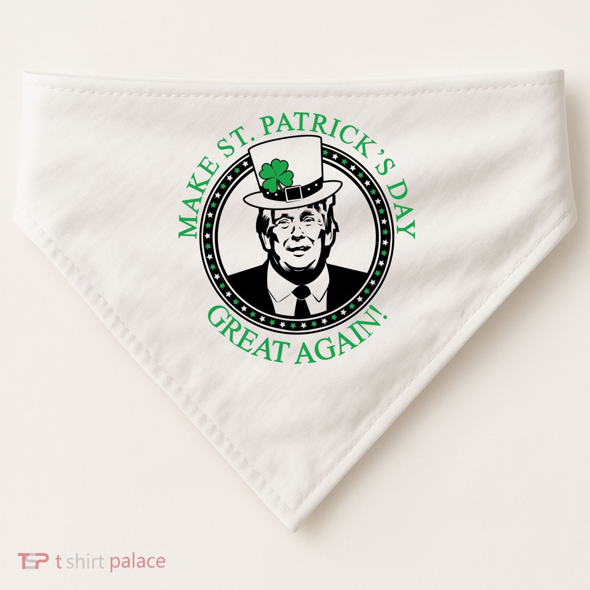Make St. Patrick's Day Great Again Donald Trump USA-Made Doggie Bandana