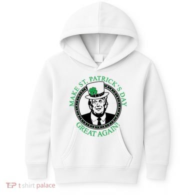 Make St. Patrick's Day Great Again Donald Trump Kids Hoodie
