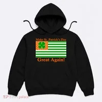 Make St. Patrick's Day Great Again! Irish America USA Clover Flag Hoodie thumb 0