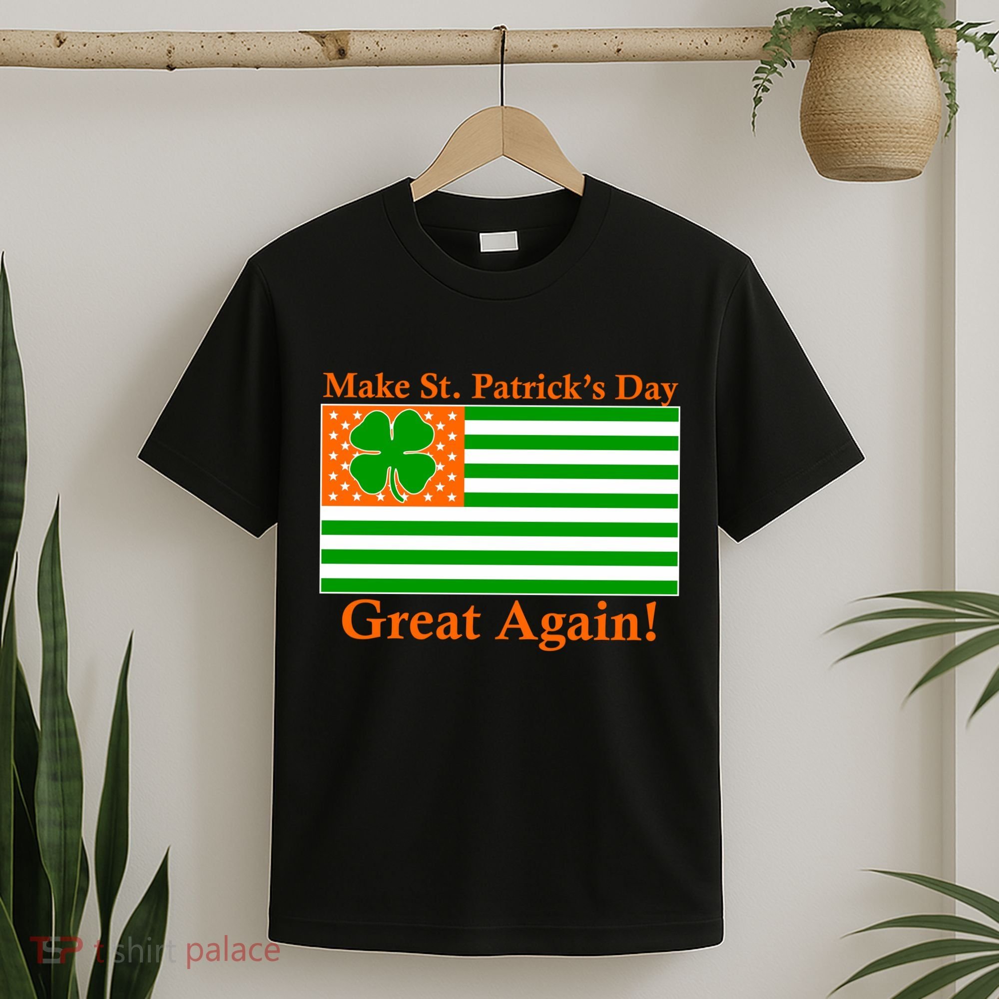 Make St. Patrick's Day Great Again! Irish America USA Clover Flag T-Shirt