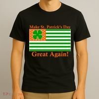 Make St. Patrick's Day Great Again! Irish America USA Clover Flag T-Shirt thumb 3