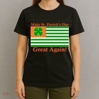 Make St. Patrick's Day Great Again! Irish America USA Clover Flag T-Shirt thumb 4