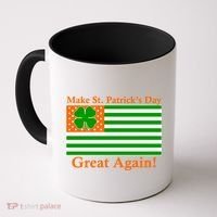 Make St. Patrick's Day Great Again! Irish America USA Clover Flag Coffee Mug thumb 0