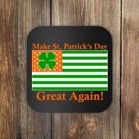 Make St. Patrick's Day Great Again! Irish America USA Clover Flag Coaster thumb 0