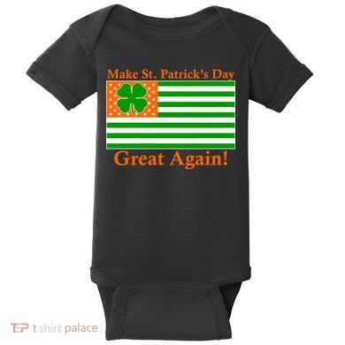 Make St. Patrick's Day Great Again! Irish America USA Clover Flag Baby Bodysuit