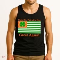 Make St. Patrick's Day Great Again! Irish America USA Clover Flag Tank Top thumb 3