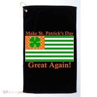 Make St. Patrick's Day Great Again! Irish America USA Clover Flag Golf Towel thumb 0