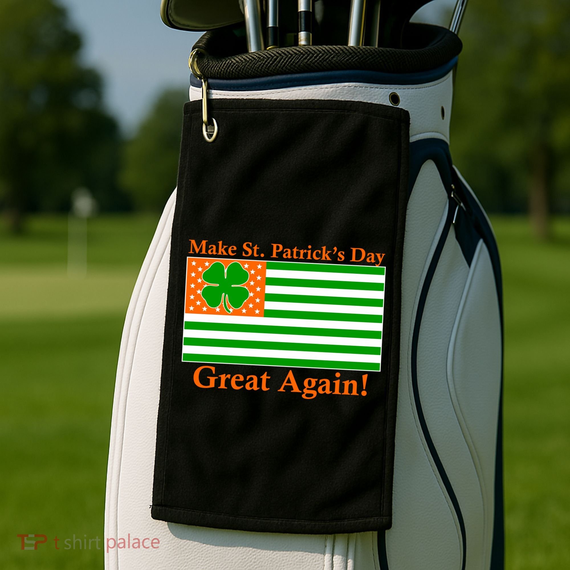 Make St. Patrick's Day Great Again! Irish America USA Clover Flag Golf Towel