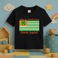Make St. Patrick's Day Great Again! Irish America USA Clover Flag Toddler T-Shirt thumb 3