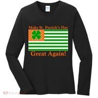 Make St. Patrick's Day Great Again! Irish America USA Clover Flag Women's Long Sleeve Shirt thumb 0