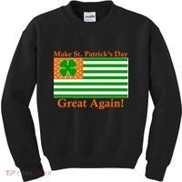Make St. Patrick's Day Great Again! Irish America USA Clover Flag Kids Sweatshirt thumb 0
