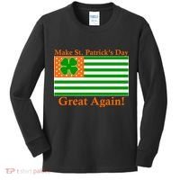 Make St. Patrick's Day Great Again! Irish America USA Clover Flag Kids Long Sleeve Shirt thumb 0