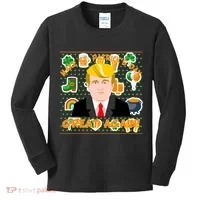 Make St. Patrick's Day Great Again President Donald Trump Kids Long Sleeve Shirt thumb 0