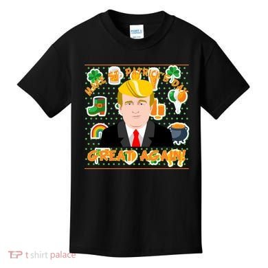 Make St. Patrick's Day Great Again President Donald Trump Kids T-Shirt