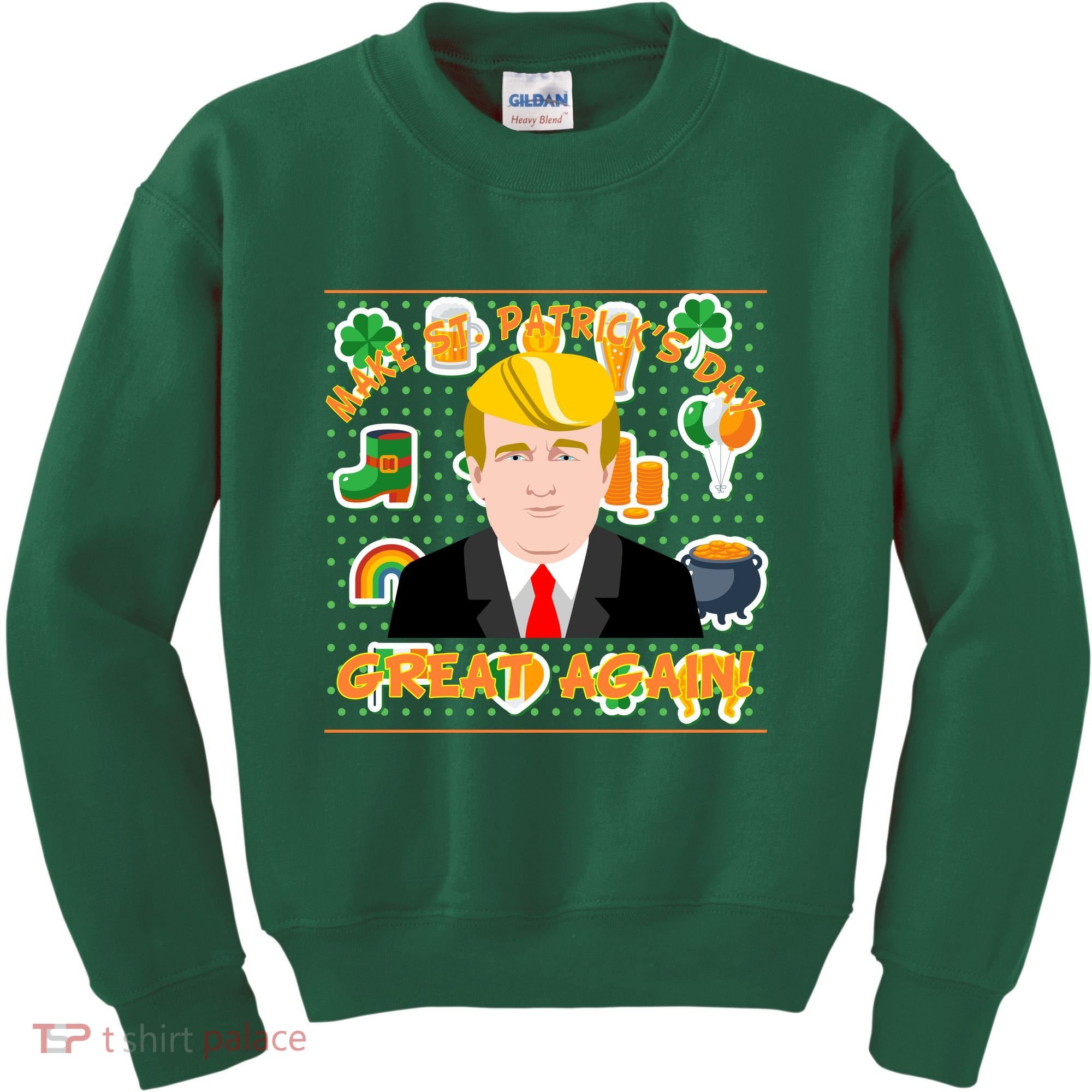 Make St. Patrick's Day Great Again President Donald Trump Kids Sweatshirt