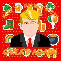 Make St. Patrick's Day Great Again President Donald Trump Santa Hat thumb 1