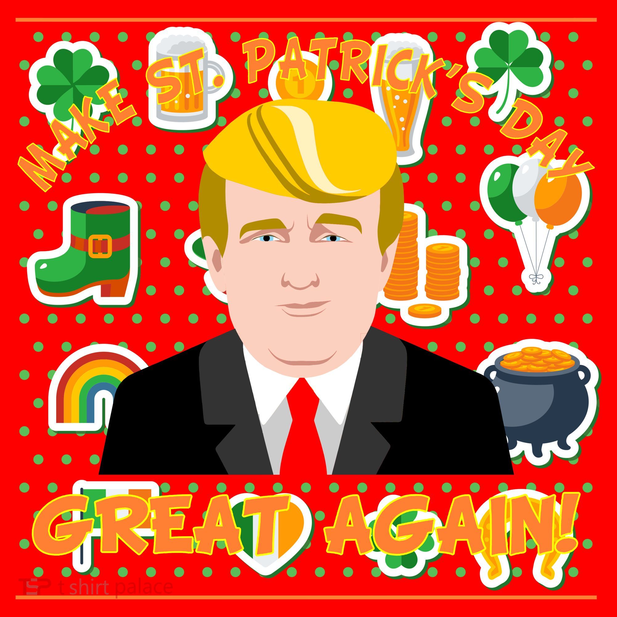 Make St. Patrick's Day Great Again President Donald Trump Santa Hat