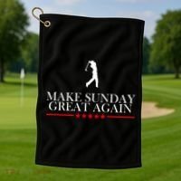 Make Sunday Great Again Golfing Golf Towel thumb 1
