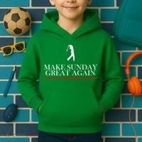 Make Sunday Great Again Golfing Kids Hoodie thumb 2
