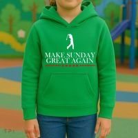 Make Sunday Great Again Golfing Kids Hoodie thumb 3