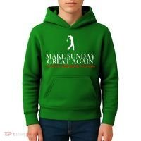 Make Sunday Great Again Golfing Kids Hoodie thumb 4