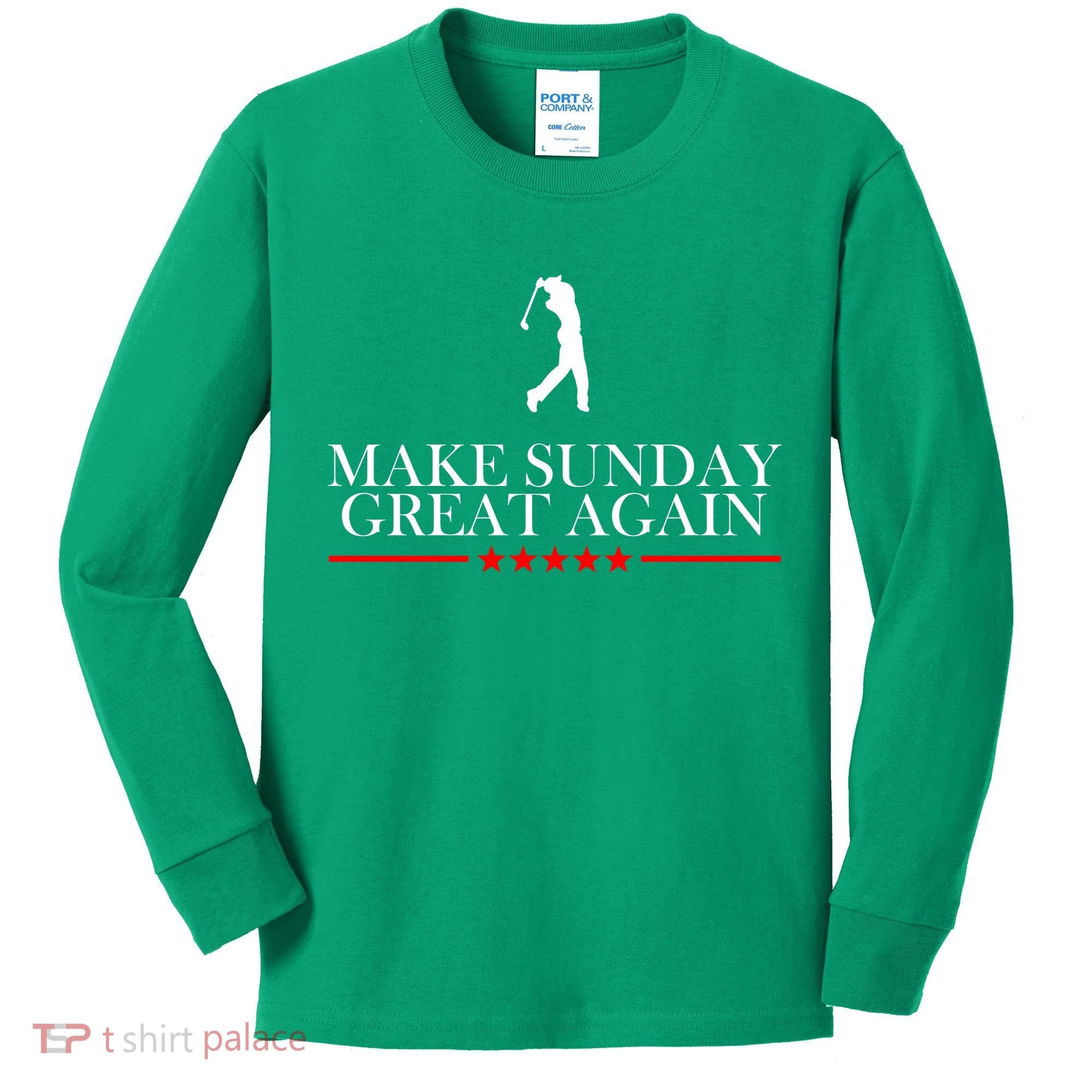 Make Sunday Great Again Golfing Kids Long Sleeve Shirt
