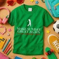 Make Sunday Great Again Golfing Kids T-Shirt thumb 3