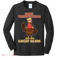 Make Thanksgiving Great Again Trump Turkey Kids Long Sleeve Shirt thumb 0