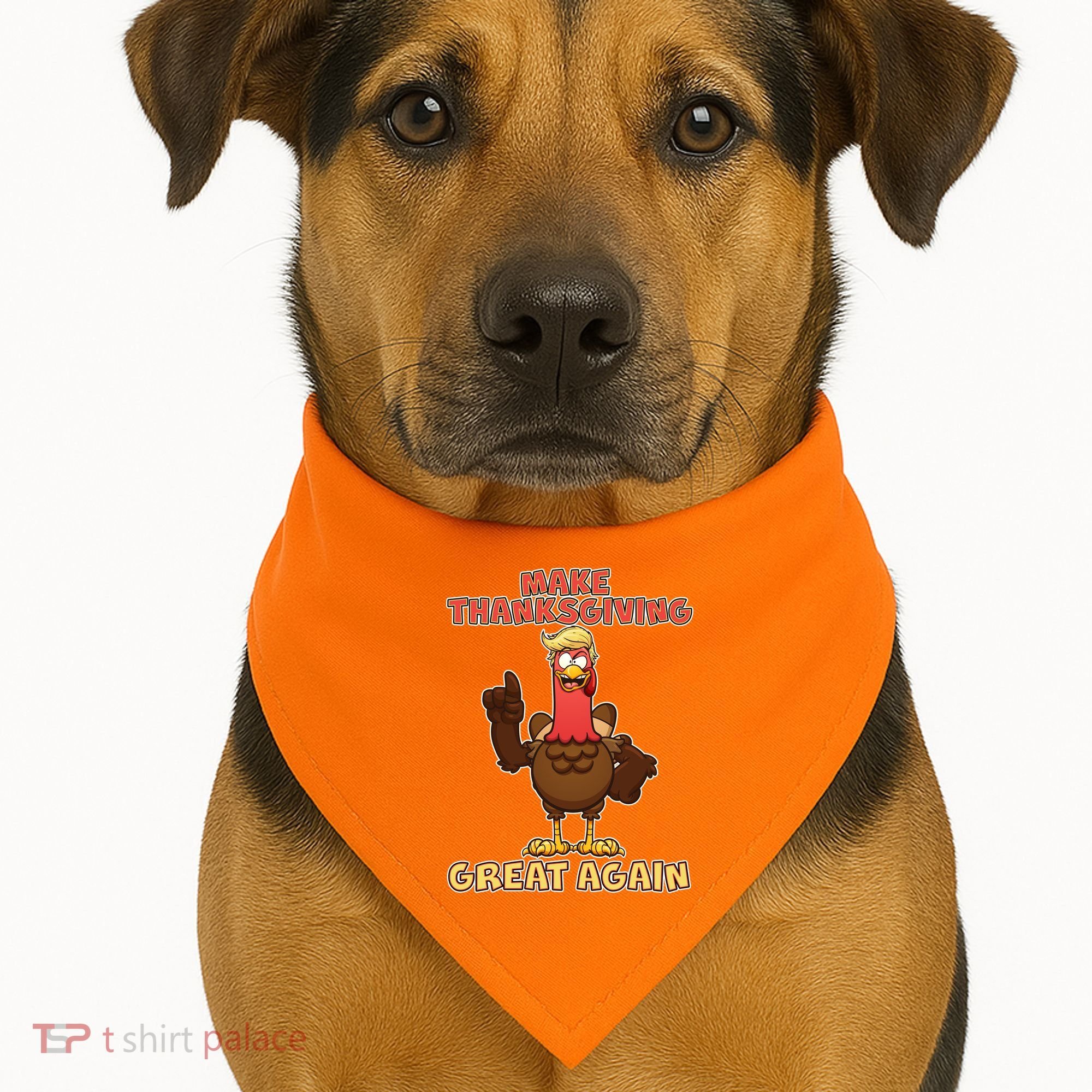 Make Thanksgiving Great Again Trump Turkey USA-Made Doggie Bandana