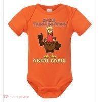 Make Thanksgiving Great Again Trump Turkey Baby Bodysuit thumb 0