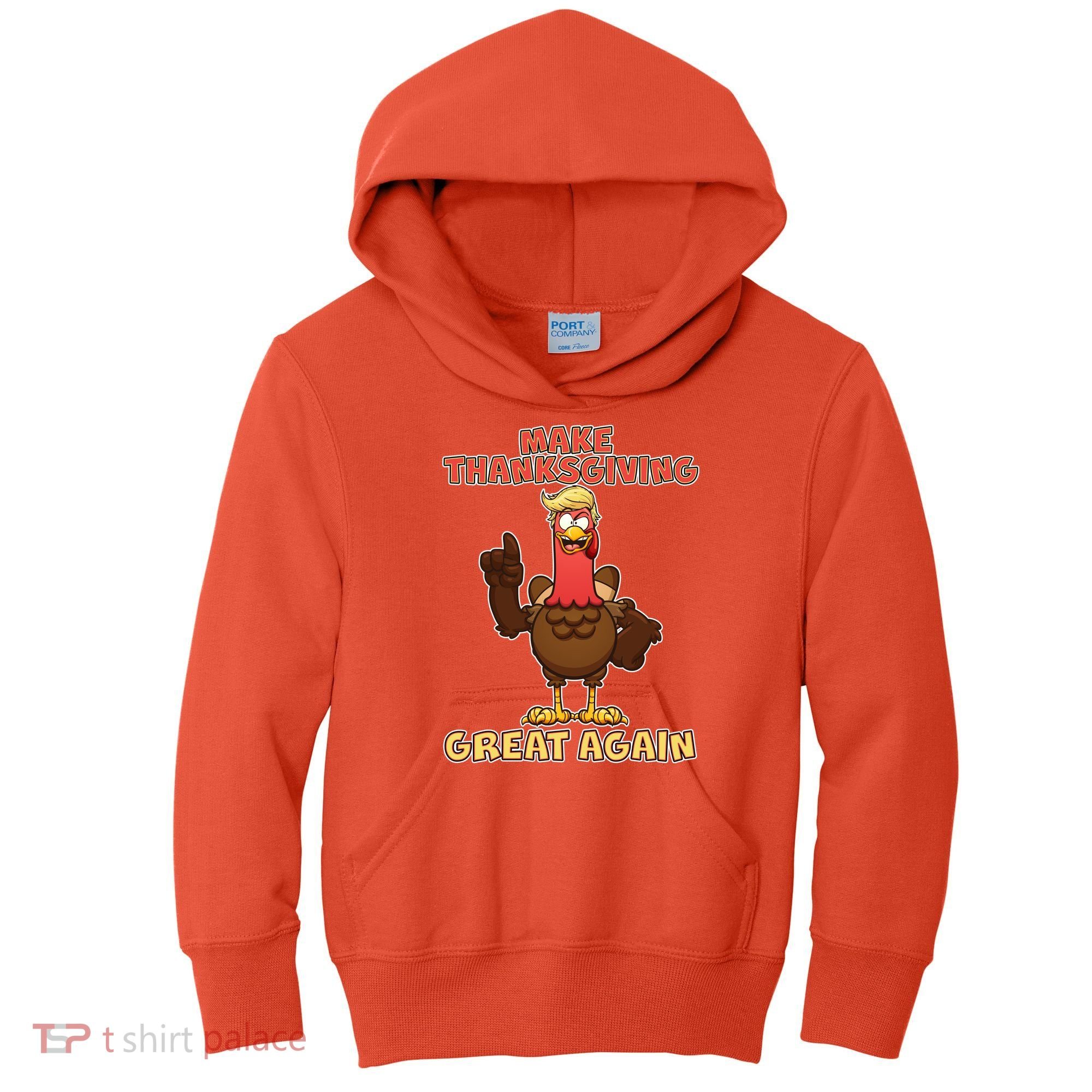 Make Thanksgiving Great Again Trump Turkey Kids Hoodie