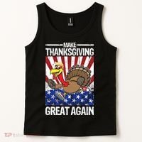 Make Thanksgiving Great Again Turkey Tank Top thumb 2