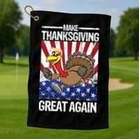 Make Thanksgiving Great Again Turkey Golf Towel thumb 1