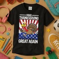 Make Thanksgiving Great Again Turkey Kids T-Shirt thumb 3