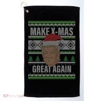 Make X-Mas Great Again Ugly Christmas Golf Towel thumb 0
