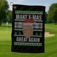 Make X-Mas Great Again Ugly Christmas Golf Towel thumb 1
