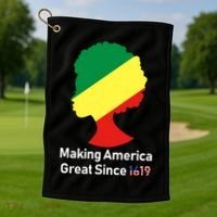 Making America Great Since 1619 Golf Towel thumb 1