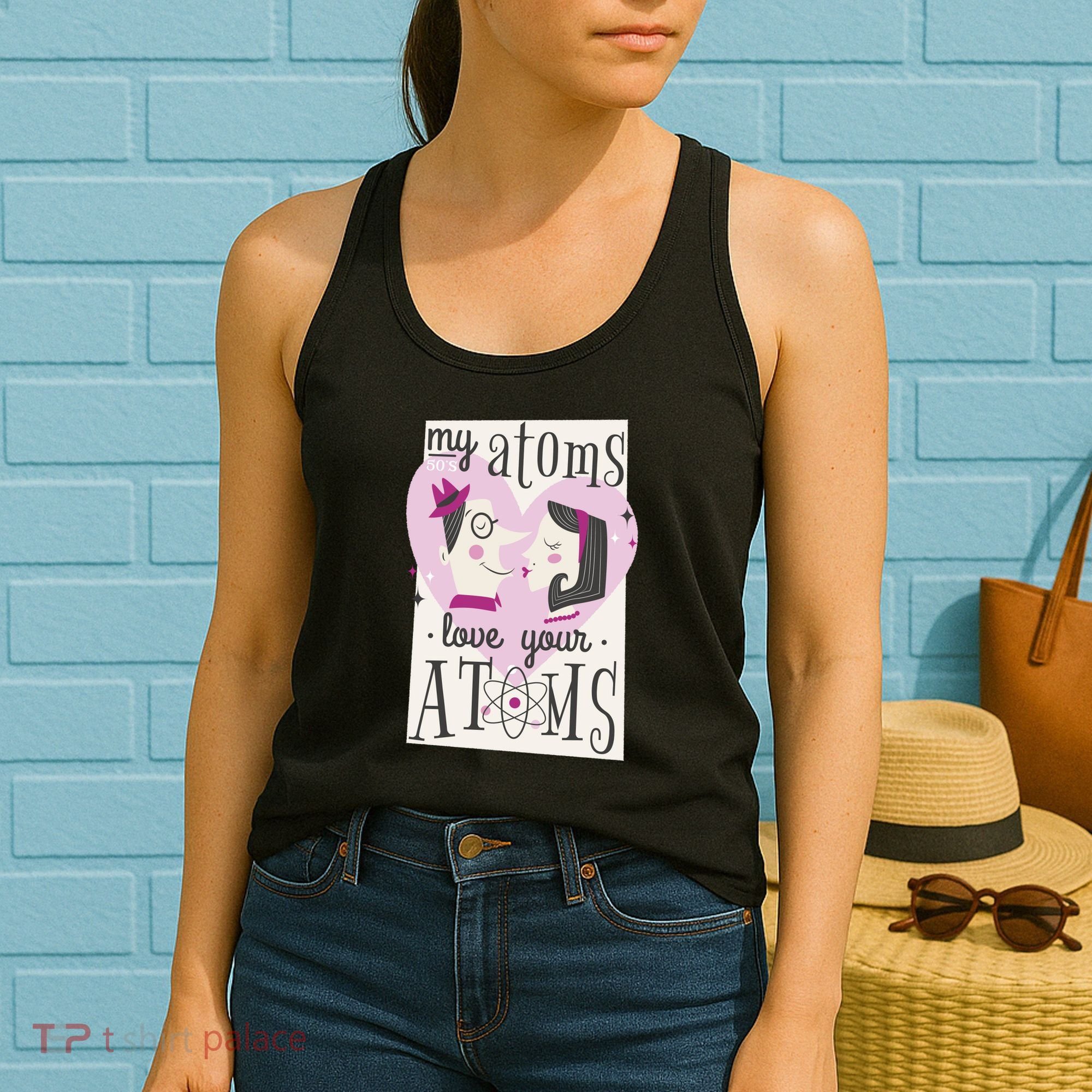 My Atoms Love Your Atoms Science Couple Women's Tank Top