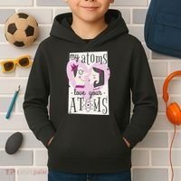 My Atoms Love Your Atoms Science Couple Kids Hoodie thumb 2