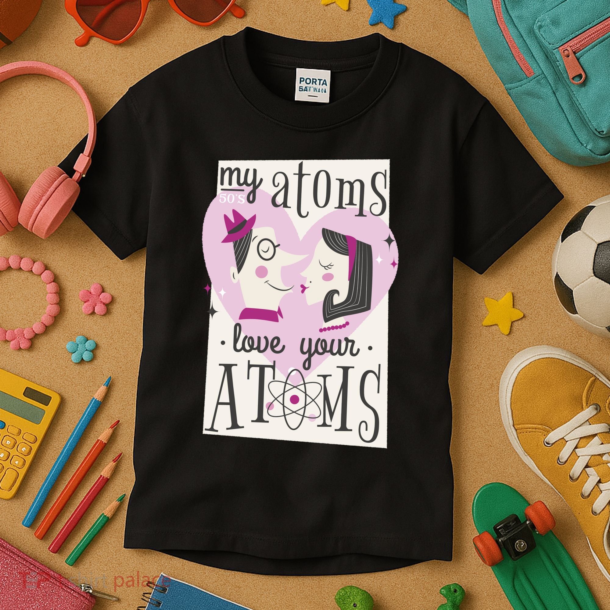 My Atoms Love Your Atoms Science Couple Kids T-Shirt