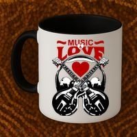 Music And Love Guitars Coffee Mug thumb 2